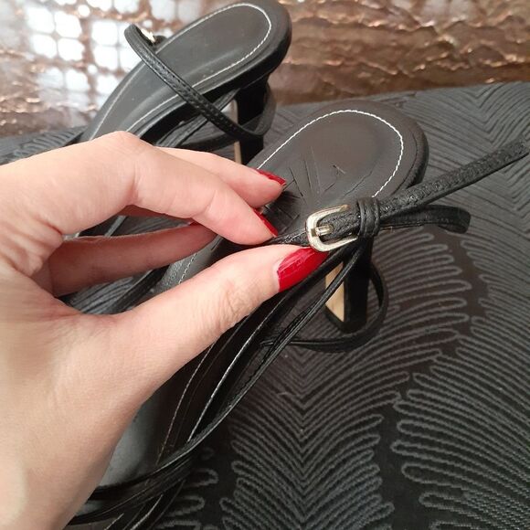 Zara 100% Leather Black Strappy Women's Sandals - Picture 10 of 16